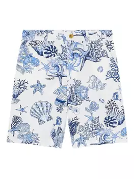 Шорты Versace Kids Underwater Barocco, белый