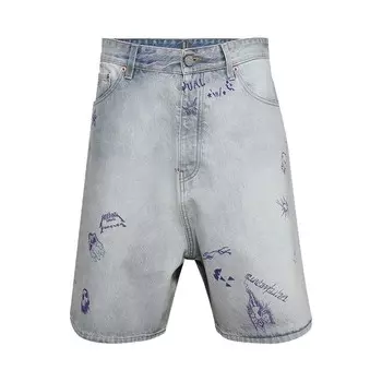Шорты Vetements Scribbled Denim Shorts Light Blue, синий