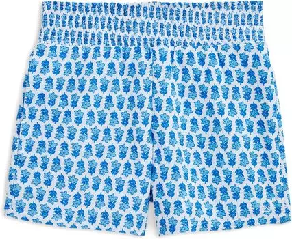 Шорты Vineyard Vines Smocked Double Gauze Shorts, цвет Island Block Print/Ocean Breeze