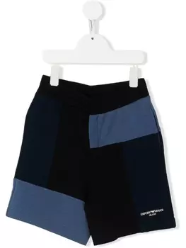 Шорты в двух тонах Emporio Armani Kids, синий