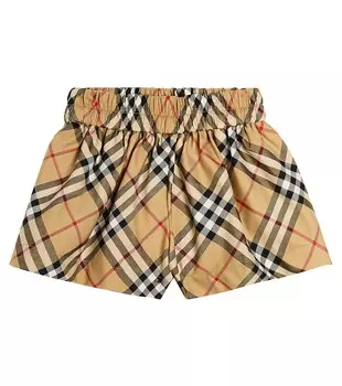 Шорты в клетку baby burberry из смесового хлопка Burberry Kids, мультиколор