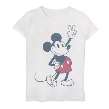 Шорты в клетку с изображением Микки Мауса для девочек 7–16 лет Disney's «Микки и друзья» Футболка с рисунком Licensed Character