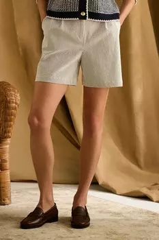 Шорты в полоску Belmont из сирсакера Joules, белый