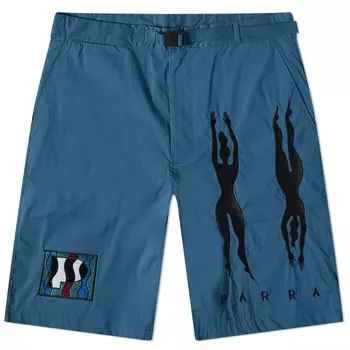 Шорты в полоску с зеброй By Parra, бирюзовый