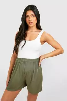 Шорты в рубчик для беременных boohoo, хаки
