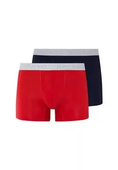Шорты в стиле ретро Cotton Essentials HANRO, цвет Deep Navy Bright Red Herren