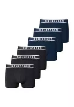 Шорты в упаковке 6 шт. - серия "95/5" с логотипом на поясе s-xxl Schiesser, мультиколор