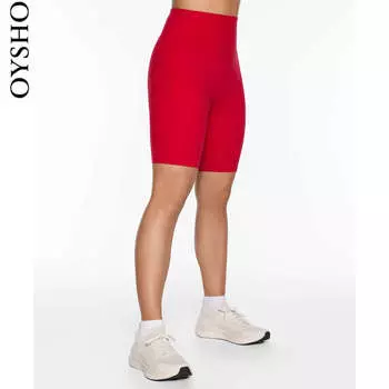 Шорты велосипедные Oysho с высокой талией, красный