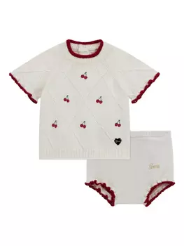 Шорты вишневые для детей (комплект из двух штук) Guess Kids, белый