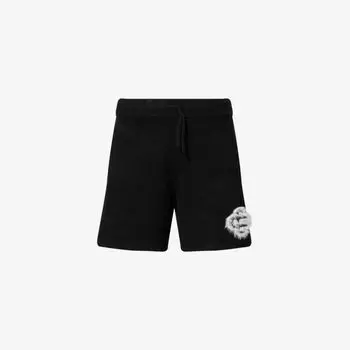 Шорты вязаные The Couture Club с пушистым логотипом, черный