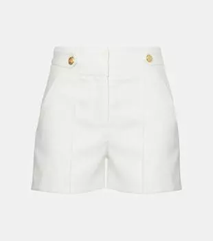 Шорты высокие из смесового льна Runo Veronica Beard, белый