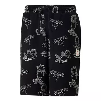 Шорты x garfield all over printed shorts 'black' Puma, черный