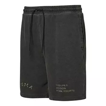 Шорты x kidsuper studios crossover logo alphabet embroidered distress drawstring sports shorts black Puma, черный