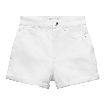 Шорты Zara 1975 High Waist Mom Fit Denim, белый