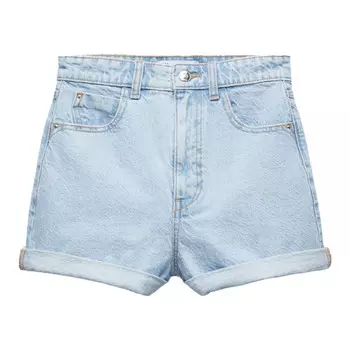 Шорты Zara 1975 High Waist Mom Fit Denim, голубой