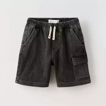 Шорты Zara Cargo Jogger Bermuda, черный