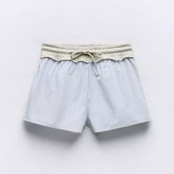 Шорты Zara Contrast Poplin, мультиколор