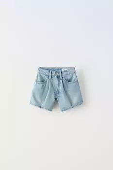 Шорты Zara Denim Bermuda, синий
