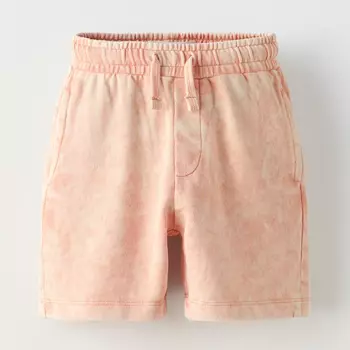 Шорты Zara Faded-effect Plush Bermuda, оранжевый