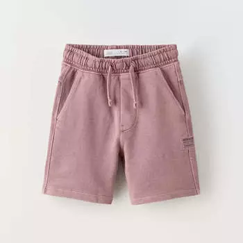 Шорты Zara Garment Dyed Plush Bermuda, розовый