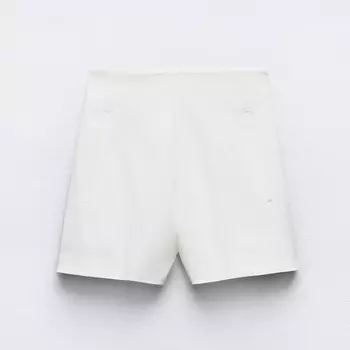 Шорты Zara High-waist Bermuda, белый