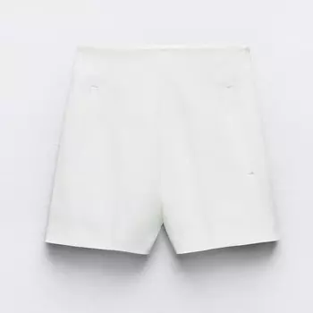Шорты Zara High-waist Bermuda, белый