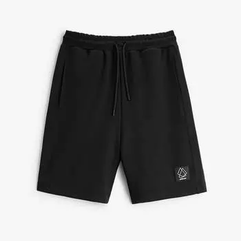 Шорты Zara Jogger Bermuda With Label, чёрный