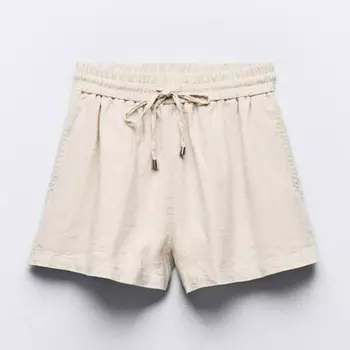 Шорты Zara Linen-blend, песочный