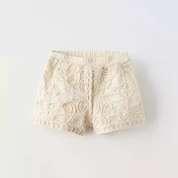 Шорты Zara Macram Knit, экрю