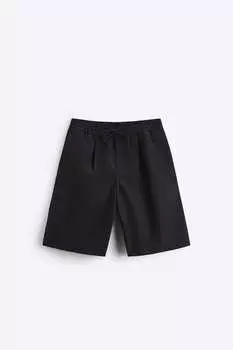 Шорты Zara Pleated Bermuda, чёрный