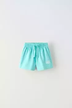 Шорты Zara Plush Bermuda, бирюзовый