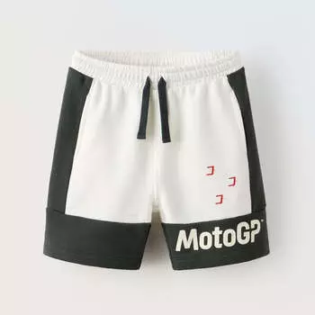 Шорты Zara Plush Moto GP Bermuda, желтовато-белый