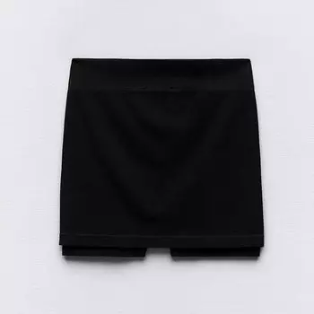 Шорты Zara Polyamide Stretch Bodycon, черный