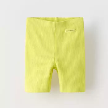 Шорты Zara Ribbed Cycling, желто-зеленый