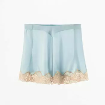 Шорты Zara Satin Lace-trimmed, голубой