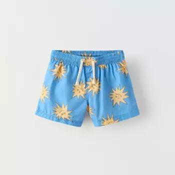 Шорты Zara Sun Print, голубой