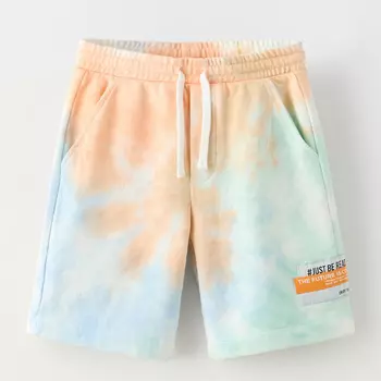 Шорты Zara Tie-dye Bermuda With Label, мультиколор