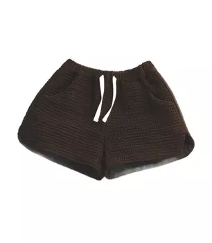 Шорты Zara Timelesz Waffle-knit Bermuda With Drawstrings, темно-коричневый
