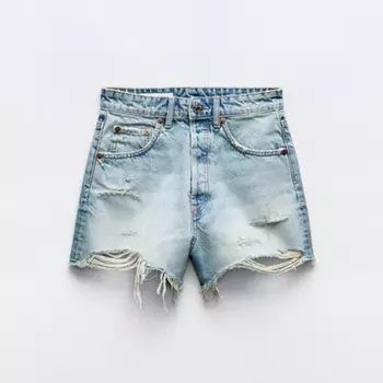 Шорты Zara Trf High-waist Denim, синий
