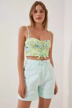 Шорты - Зеленый - Высокая талия Happiness stanbul, зеленый