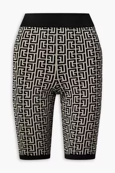 Шорты жаккардовой вязки из смесовой шерсти BALMAIN, черный
