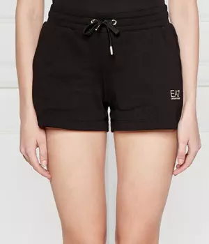 Шорты женские Ea7 короткие на кулиске, черный