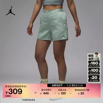 Шорты женские Jordan Nike с вышивкой, серый / синий