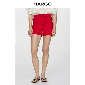 Шорты женские Mango с застежкой-молнией, красный