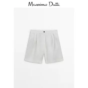 Шорты женские Massimo Dutti со средней талией, кремовый