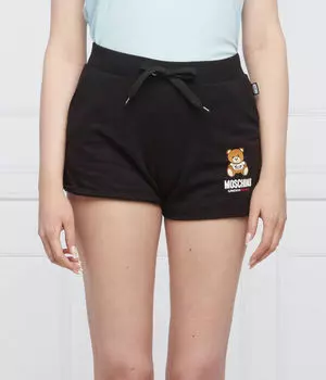 Шорты женские Moschino Underwear короткие с логотипом бренда, черный