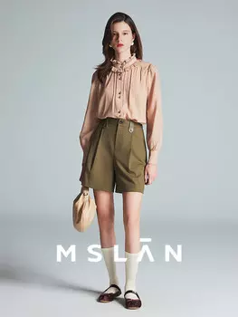 Шорты женские Mslan на пуговице, коричневый