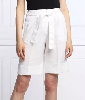 Шорты женские Peserico льняные повседневные с поясом, белый