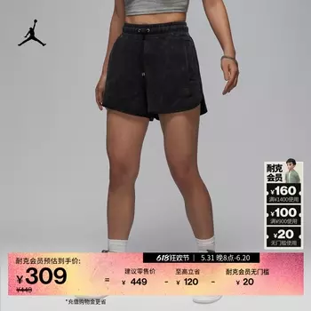 Шорты женские трикотажные Nike Jordan летние, черный