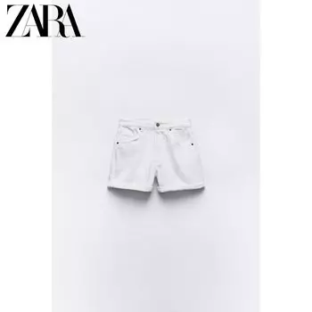 Шорты женские Zara с высокой талией, белый